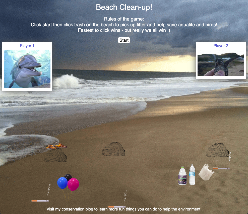  a beach clean-up game designed and developed by Beatrice